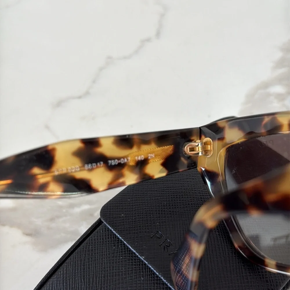 Prada Cat Eye Sunglasses Marbled Tortoise Brown Lens - Picture 11 of 15